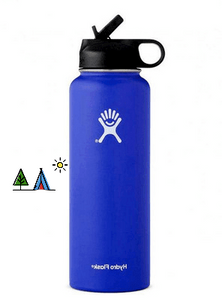 Wide Mouth Water Bottle, Straw Lid - Size & Multiple Colors - 32oz