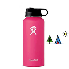 Load image into Gallery viewer, Wide Mouth Water Bottle, Straw Lid - Size & Multiple Colors - 32oz
