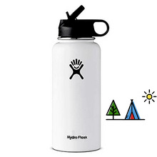 Load image into Gallery viewer, Wide Mouth Water Bottle, Straw Lid - Size & Multiple Colors - 32oz