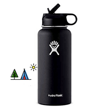 Load image into Gallery viewer, Wide Mouth Water Bottle, Straw Lid - Size & Multiple Colors - 32oz