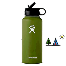 Load image into Gallery viewer, Wide Mouth Water Bottle, Straw Lid - Size & Multiple Colors - 32oz