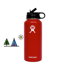 Load image into Gallery viewer, Wide Mouth Water Bottle, Straw Lid - Size & Multiple Colors - 32oz